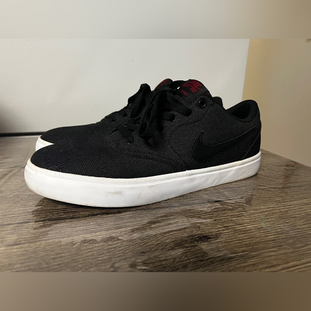Nike Black Canvas Sneakers with White Sole